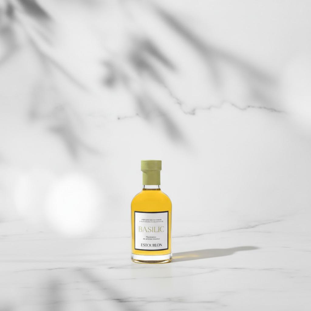 BASIL flavored extra virgin olive oil (1 BOX / 6 Bottles)